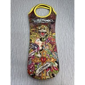 Ed Hardy by‎ Christian Audigier Neoprene Bottle Sleeve Tattoo Tiger Cross Art